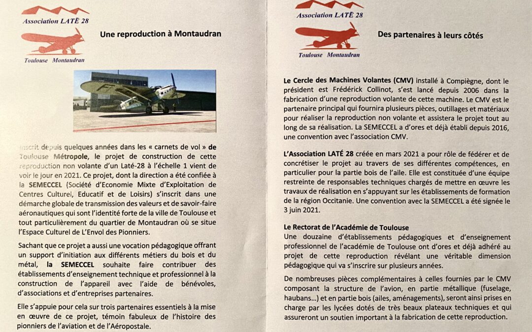 L’Envol des Pionniers et la reproduction du Laté 28