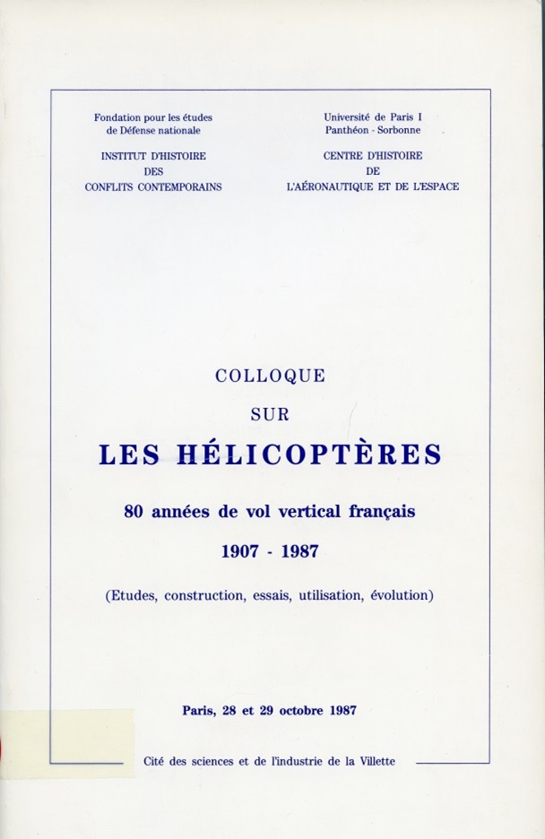 COLLOQUE SUR LES HELICOPTERES par Claude Carlier