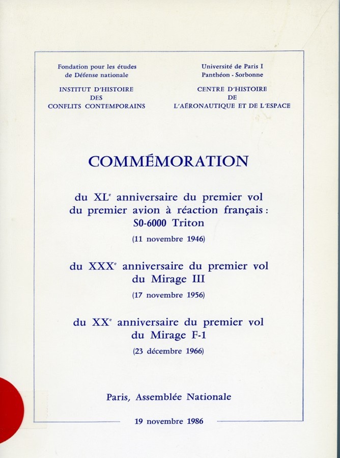 COMMEMORATION SO6000 TRITON, MIRAGE 3, MIRAGE F1 par Claude Carlier
